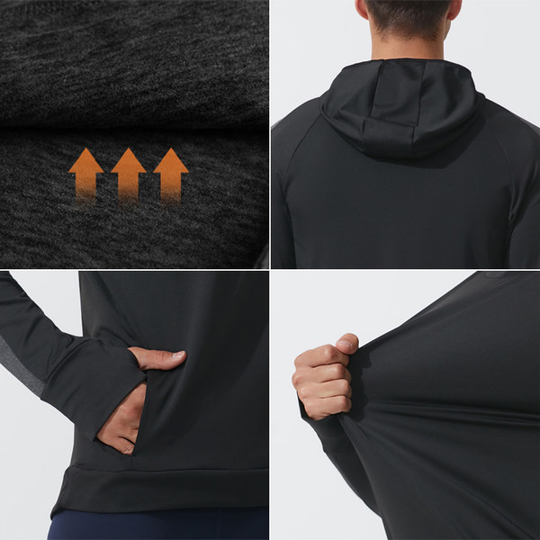 Vyriškas vilnos sportinio modelio megztinis su gobtuvu