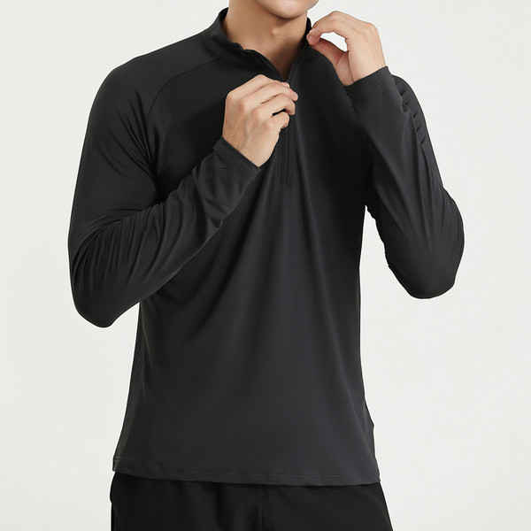 Elastīga vīriešu blūze ar rāvējslēdzēju pie apkakles