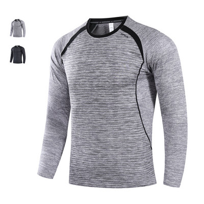 Ανδρική αθλητική μπλούζα με μακρυμάνικη στρογγυλή λαιμόκοψη