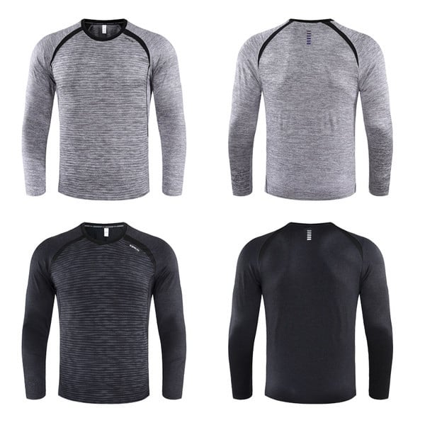 Vyriška laisvalaikio sportinė palaidinė ilgomis rankovėmis apvaliu kaklu