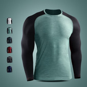 Sportiska vīriešu blūze ar garām piedurknēm piemērota fitnesam