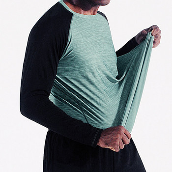 Спортна мъжка блуза с дълъг ръкав подходяща за фитнес