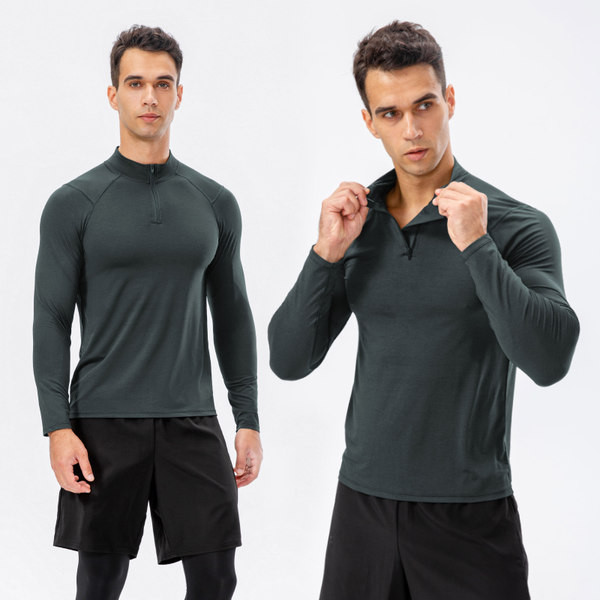 Téli férfi blúz hosszú ujjú egyszínű mintával