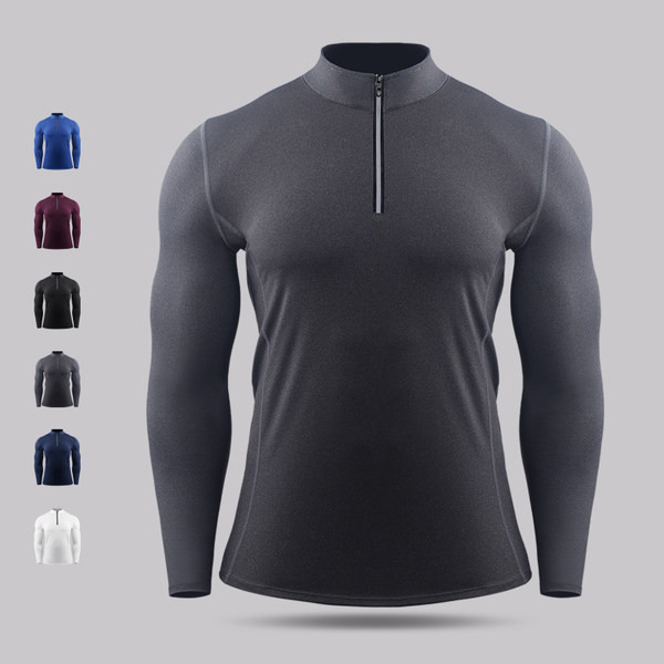 Testhezálló férfi sportblúz cipzárral