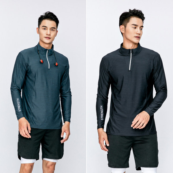 Sportiska vīriešu blūze ar garām piedurknēm un rāvējslēdzēju