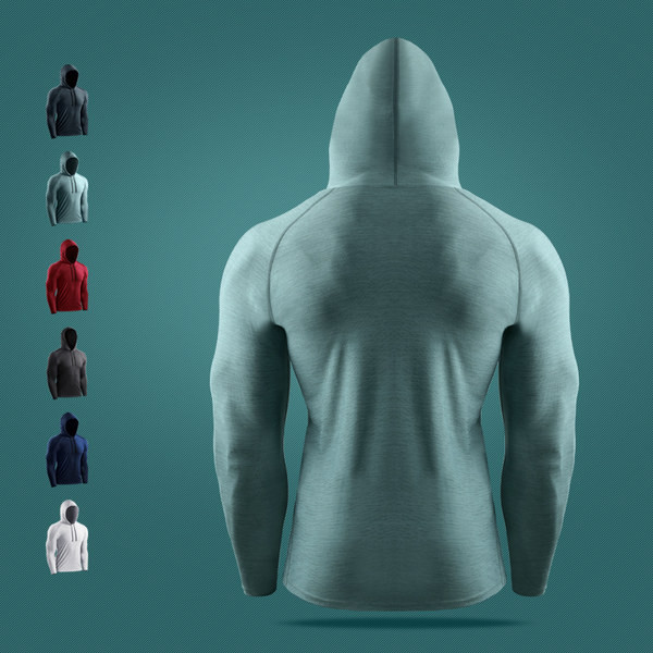 Мъжка спортна блуза с дълъг ръкав и връзки