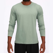 Vīriešu vienkrāsaina blūze ar garām piedurknēm