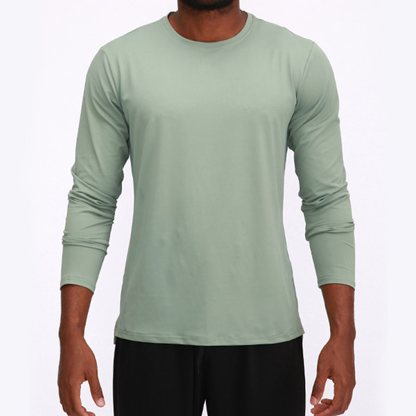 Vīriešu vienkrāsaina blūze ar garām piedurknēm