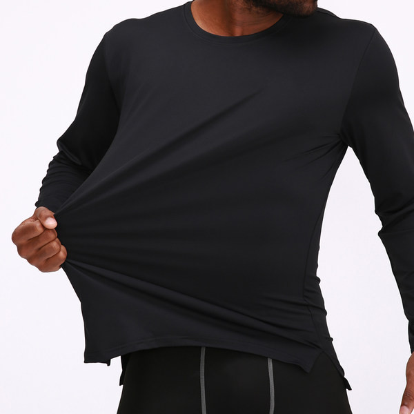 Vīriešu vienkrāsaina blūze ar garām piedurknēm