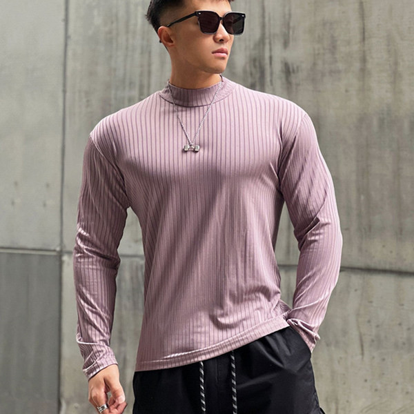 Мъжка раирана блуза с поло яка