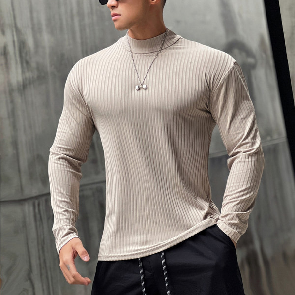 Мъжка раирана блуза с поло яка