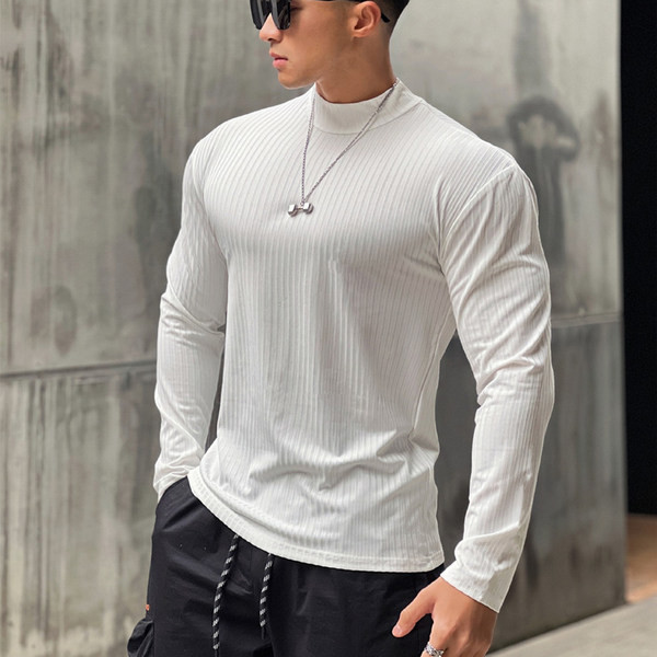 Мъжка раирана блуза с поло яка