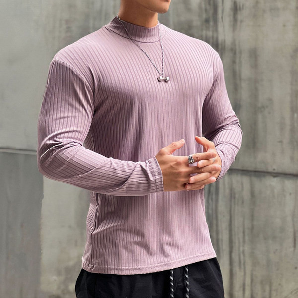 Мъжка раирана блуза с поло яка