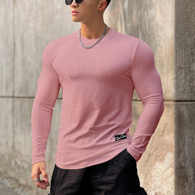 Egyszínű csíkos sportmodell blúz