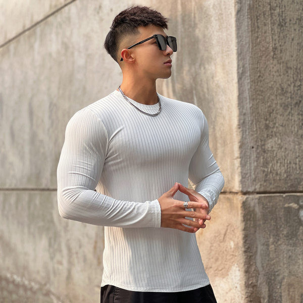 Ежедневна мъжка блуза -с овално деколте