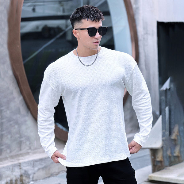 Vīriešu vienkrāsaina brīva blūze, kas piemērota sportam