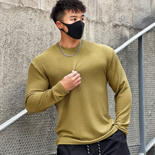 Vienkrāsainas vīriešu blūzes ikdienas modelis