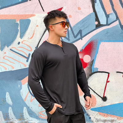 Vīriešu ikdienas sporta blūze ar garām piedurknēm