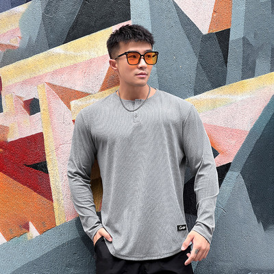 Vīriešu ikdienas sporta blūze ar garām piedurknēm