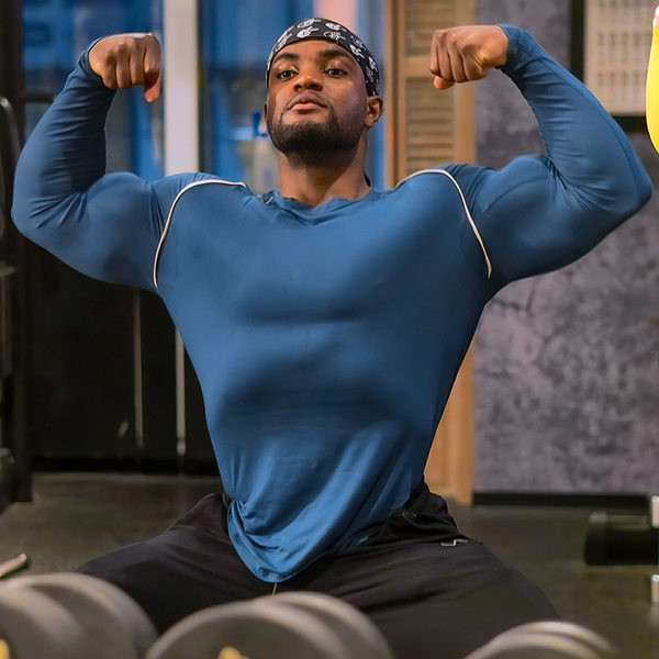 Sportiska vīriešu blūze ar garām piedurknēm