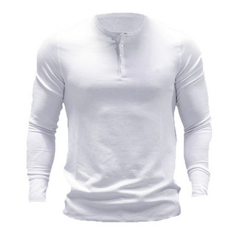 Ανδρική αθλητική μπλούζα με μακριά μανίκια και κούμπωμα με κουμπιά