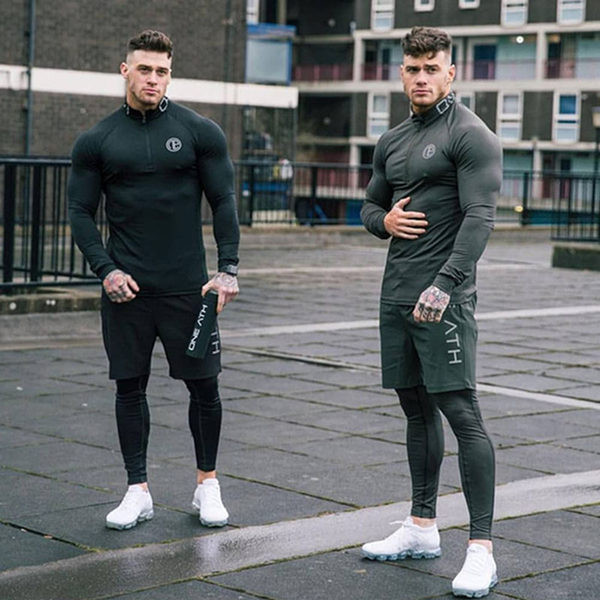 Férfi sport blúz cipzárral