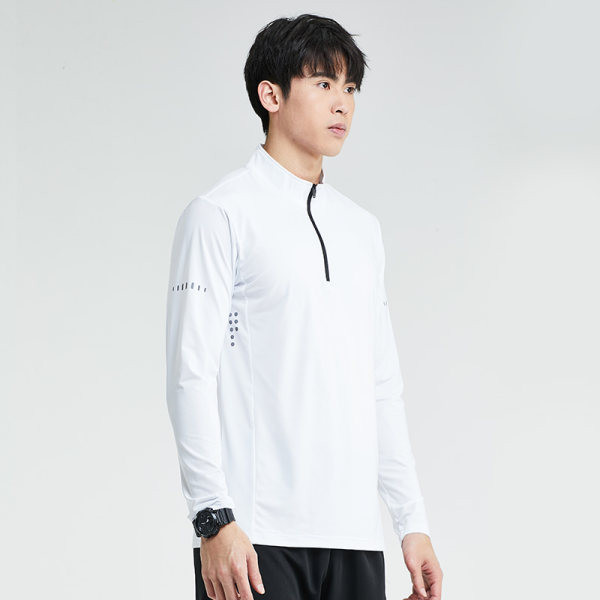 Sportos férfi blúz pólógallérral, cipzárral