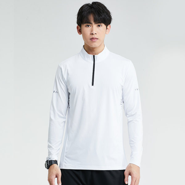 Sportos férfi blúz pólógallérral, cipzárral