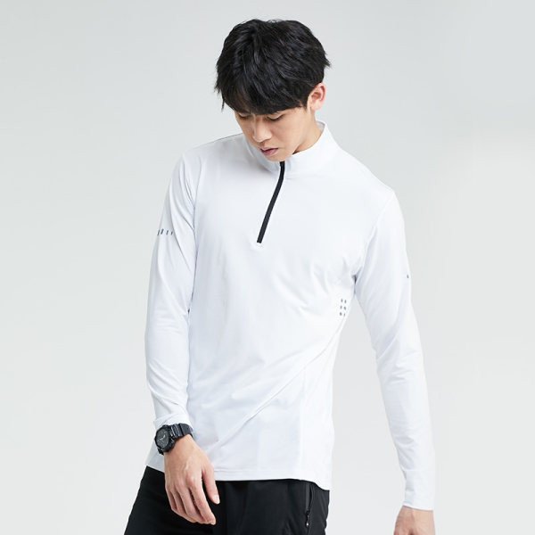 Sportos férfi blúz pólógallérral, cipzárral
