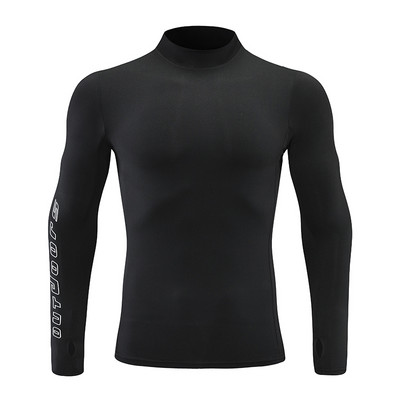 Férfi testhezálló hosszú ujjú blúz felirattal