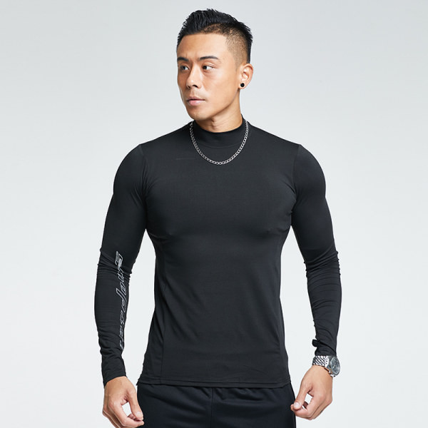 Férfi testhezálló hosszú ujjú blúz felirattal