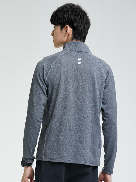 Ανδρική αθλητική μπλούζα με μακριά μανίκια και φερμουάρ στον γιακά