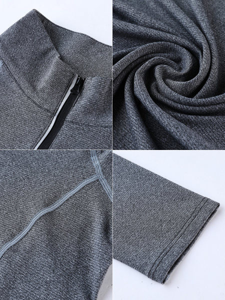 Ανδρική αθλητική μπλούζα με μακριά μανίκια και φερμουάρ στον γιακά