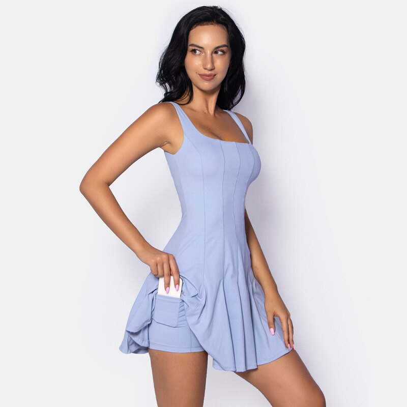 CUGOAO divatos ujjatlan egyrészes teniszruha, rövidnadrággal, női szexi redőzött golf tollaslabda ruhák Sportruházat