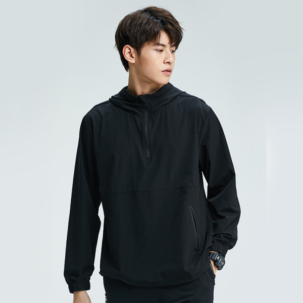 Férfi sportblúz kapucnival és zsebbel