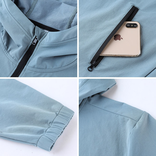 Férfi sportblúz kapucnival és zsebbel