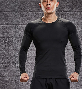 Sports men`s blouse with long sleeves and warm lining