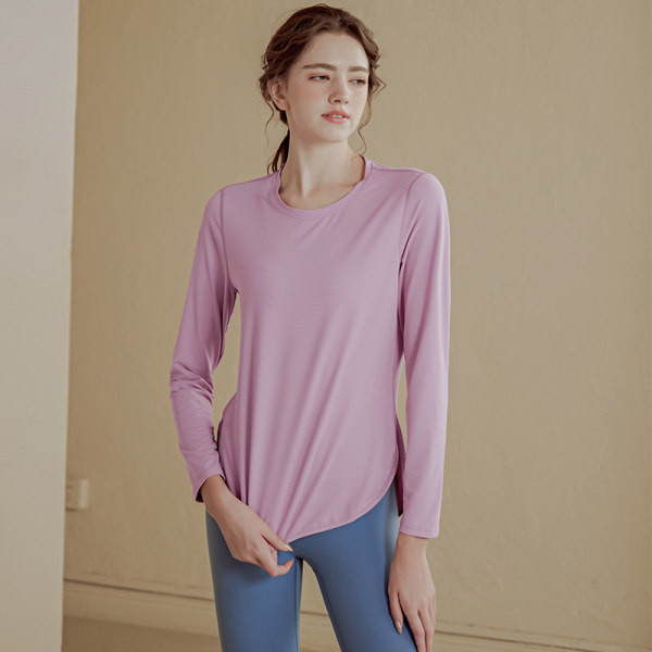 Sieviešu pieguļoša sporta blūze ar garām piedurknēm - vienkrāsains