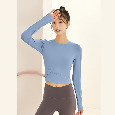 Pieguloša modeļa sieviešu ātri žūstoša blūze