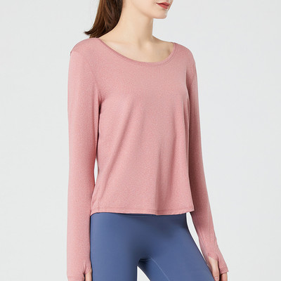 Ženska sportska bluza dugih rukava i ovalnog izreza