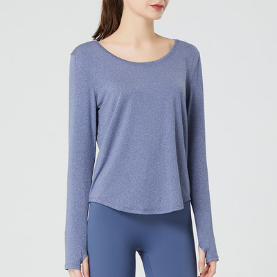 Ženska sportska bluza dugih rukava i ovalnog izreza