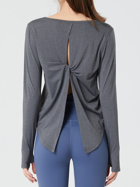 Ženska sportska bluza dugih rukava i ovalnog izreza