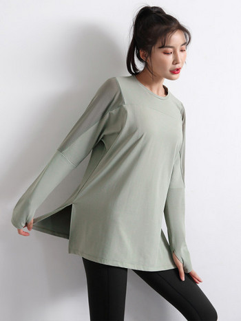 Γυναικεία μπλούζα από ύφασμα που στεγνώνει γρήγορα - φαρδύ μοντέλο