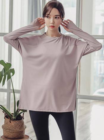 Γυναικεία μπλούζα από ύφασμα που στεγνώνει γρήγορα - φαρδύ μοντέλο