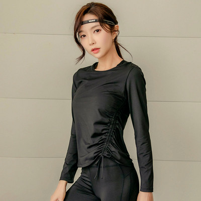 Γυναικεία αθλητική μπλούζα από υλικό που στεγνώνει γρήγορα - μαύρο και ροζ χρώμα