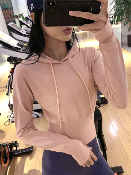 Sieviešu sporta blūze ar kapuci ar mežģīnēm