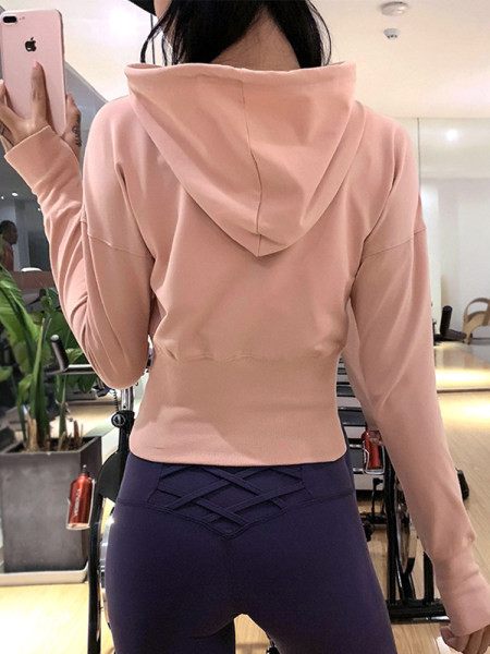 Sieviešu sporta blūze ar kapuci ar mežģīnēm