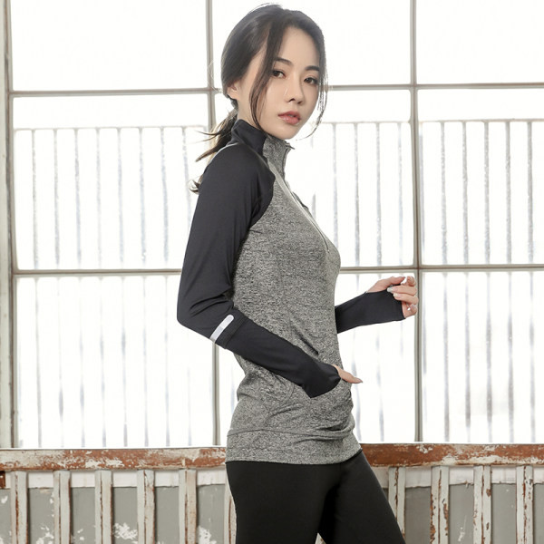 Ātri žūstoša sieviešu sporta blūze ar rāvējslēdzēju