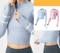 Női rövid blúz cipzáras sportmodellel