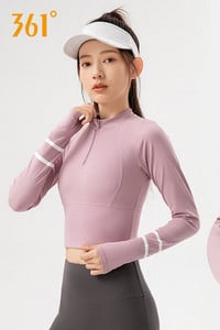 Női rövid blúz cipzáras sportmodellel